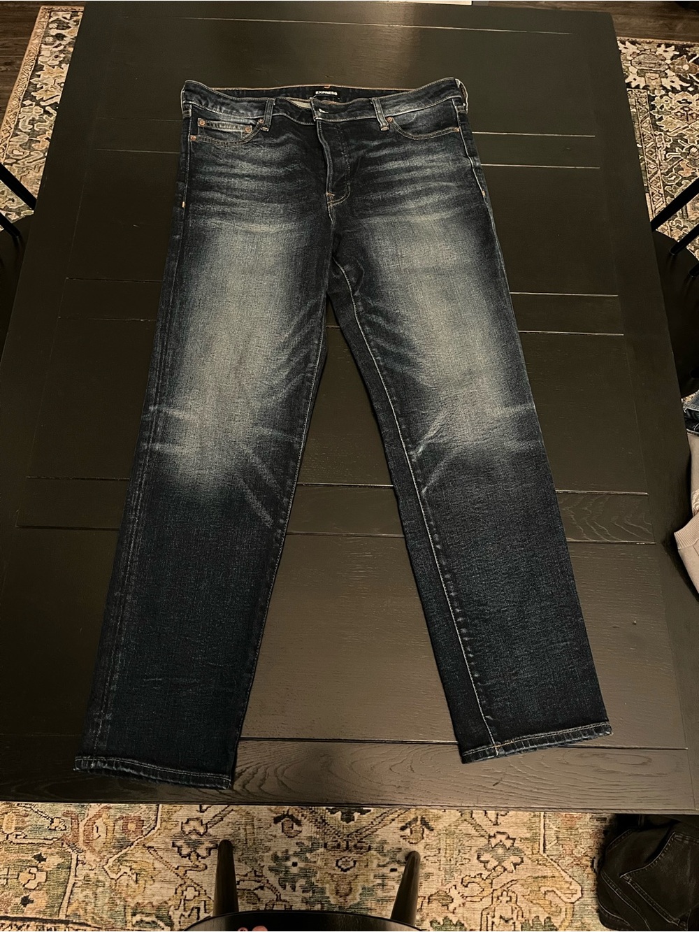 Express Men's Faded Indigo Straight Jeans